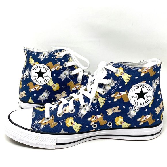 💖MEGA SALE💖Converse CTAS HI Puppy Party White Dark Blue Shoe Women A02379C - Picture 4 of 9